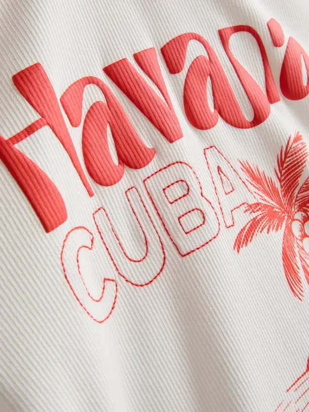 Camiseta corta «Havana» con estampado gráfico, con alto contenido de algodón