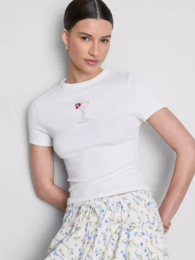 Camiseta corta para bebé con abalorios, de alto contenido de algodón