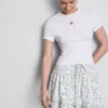 Camiseta corta para bebé con abalorios, de alto contenido de algodón