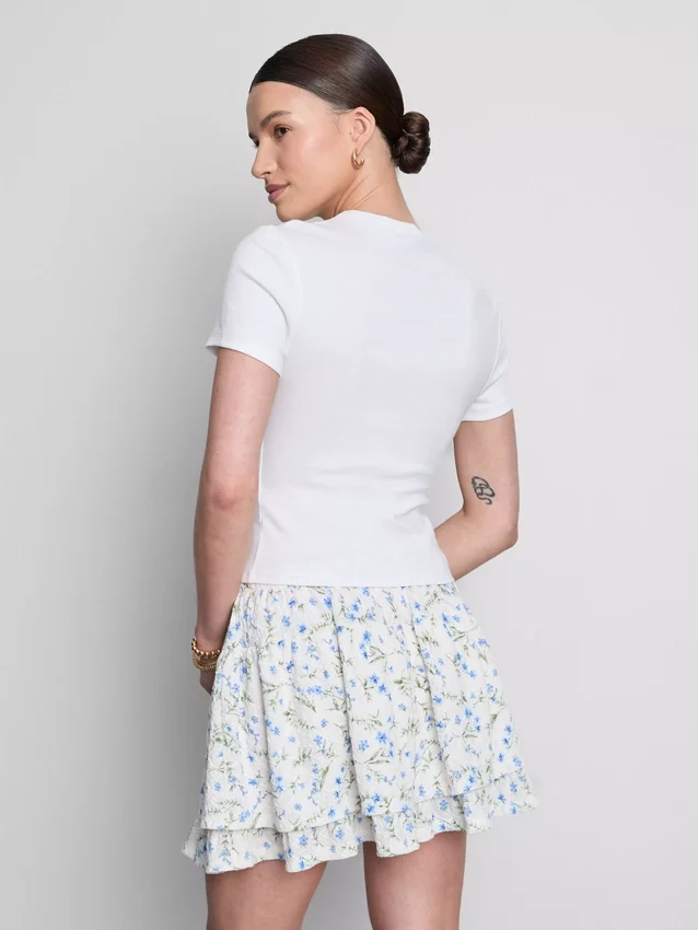 Camiseta corta para bebé con abalorios, de alto contenido de algodón