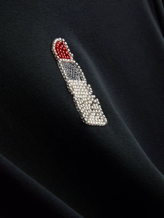 Camiseta corta para bebé con abalorios, de alto contenido de algodón