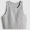 Camiseta corta sin costuras de punto acanalado