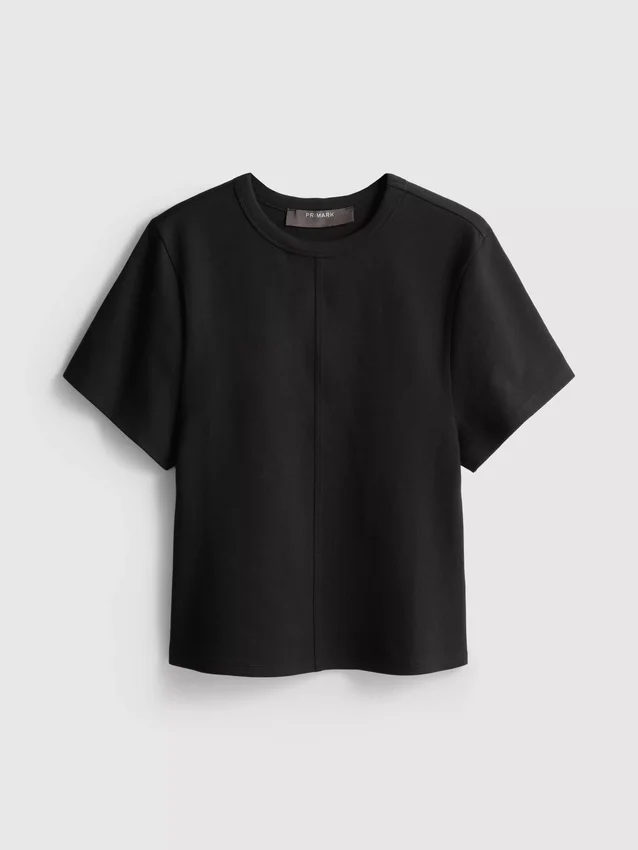 Camiseta cuadrada con detalles en las costuras, con alto contenido de algodón