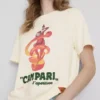 Camiseta de algodón con cuello redondo Campari
