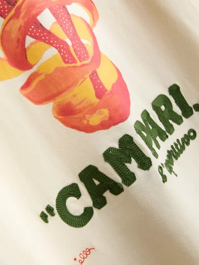 Camiseta de algodón con cuello redondo Campari
