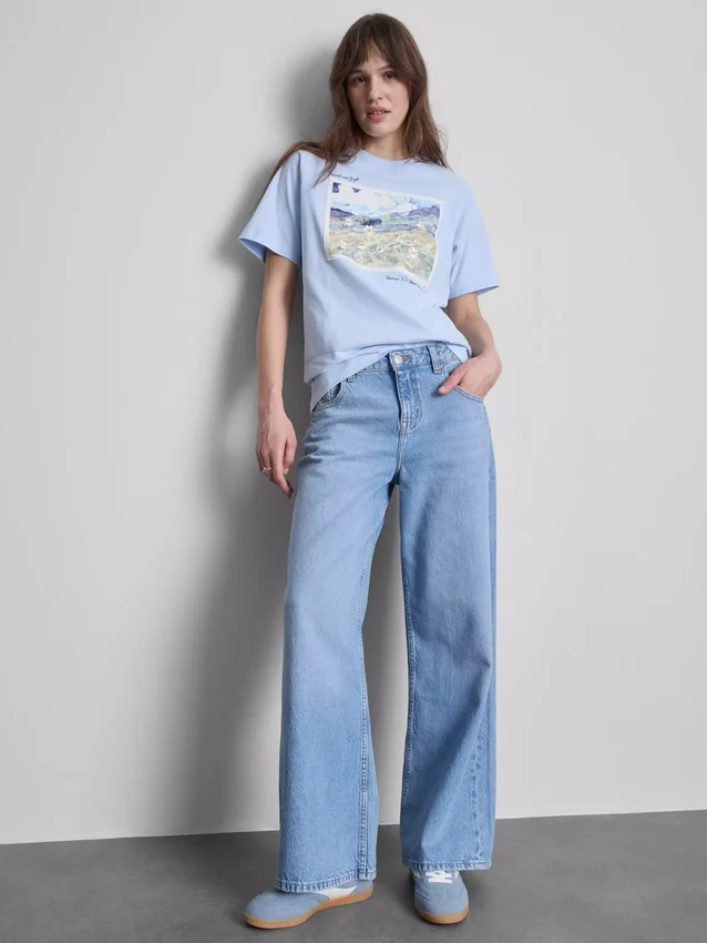 Camiseta de algodón con diseño de un paisaje de Vincent van Gogh
