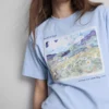 Camiseta de algodón con diseño de un paisaje de Vincent van Gogh