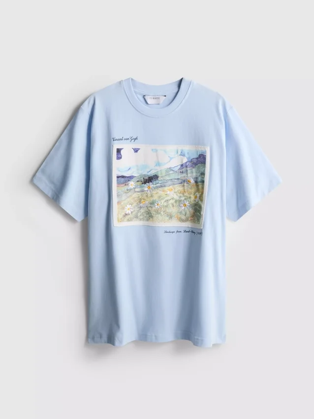 Camiseta de algodón con diseño de un paisaje de Vincent van Gogh
