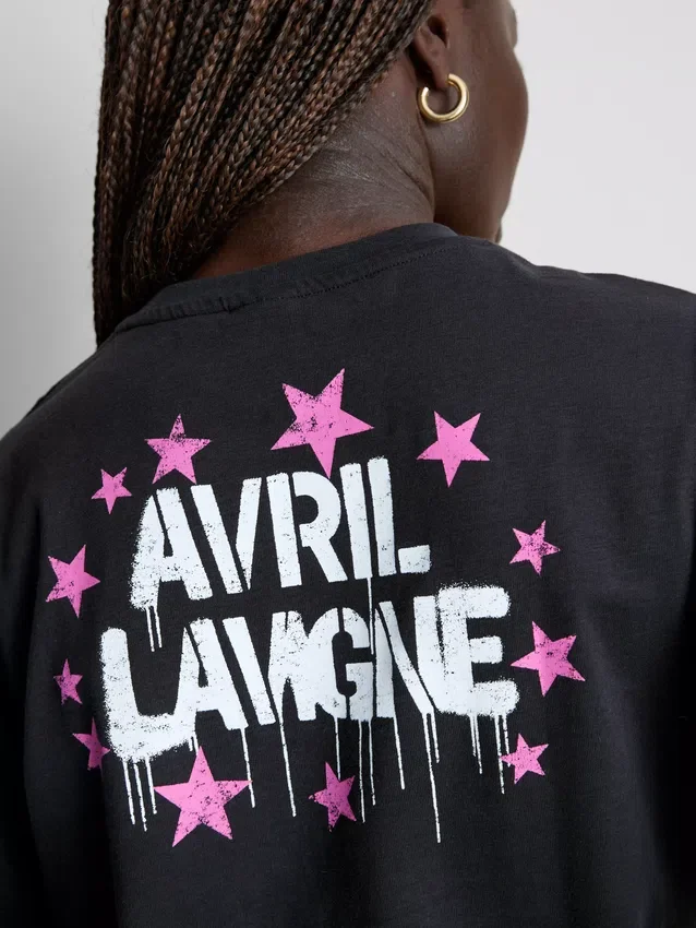 Camiseta de algodón con estampado de Avril Lavigne