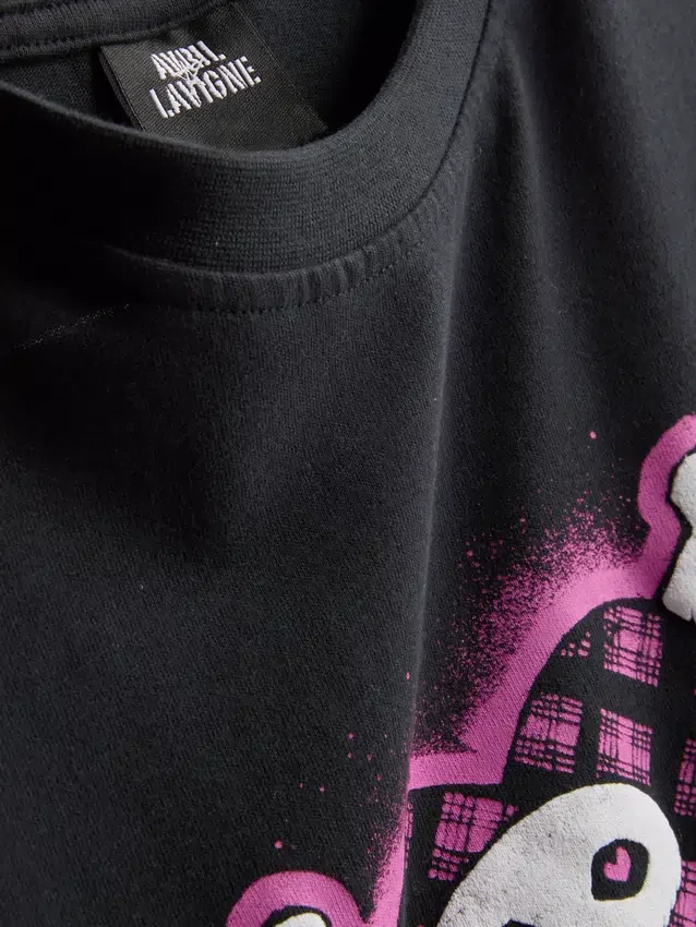 Camiseta de algodón con estampado de Avril Lavigne