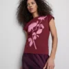 Camiseta de algodón con estampado floral