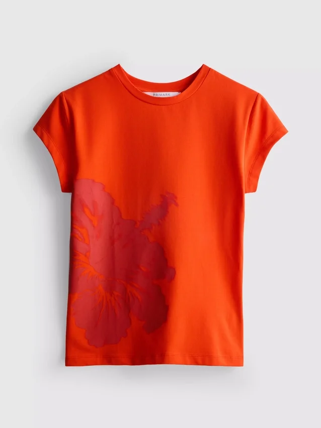 Camiseta de algodón con estampado floral