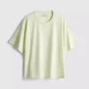 Camiseta de algodón de corte recto con cuello redondo
