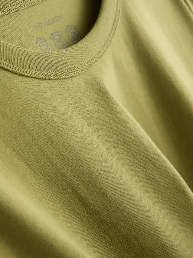 Camiseta de algodón de corte recto con cuello redondo