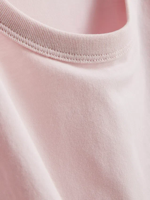 Camiseta de algodón de corte recto con cuello redondo