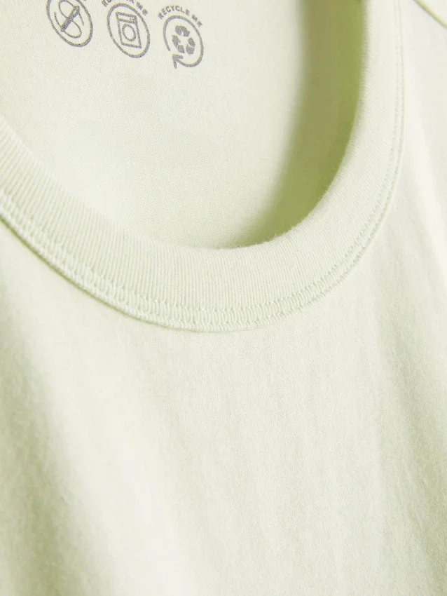 Camiseta de algodón de corte recto con cuello redondo
