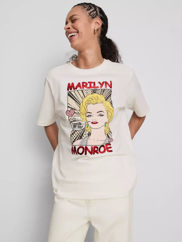 Camiseta de algodón oversize de Marilyn Monroe