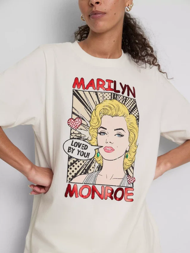 Camiseta de algodón oversize de Marilyn Monroe