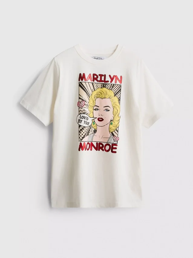 Camiseta de algodón oversize de Marilyn Monroe