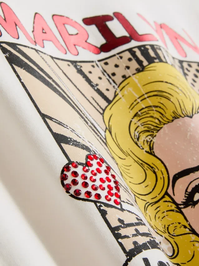 Camiseta de algodón oversize de Marilyn Monroe