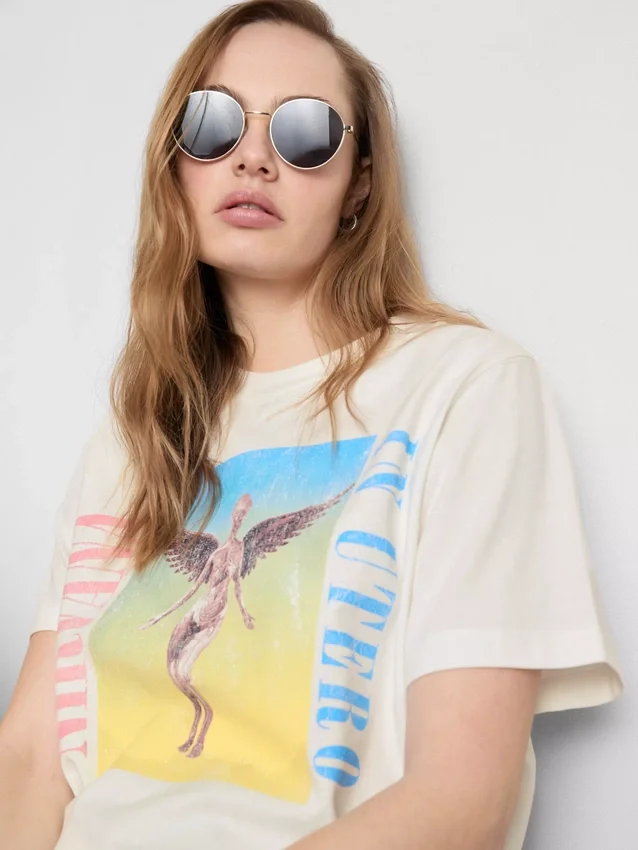 Camiseta de algodón «Rainbow Tour» de Nirvana
