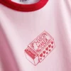 Camiseta de bebé de algodón estampada con cuello anillado