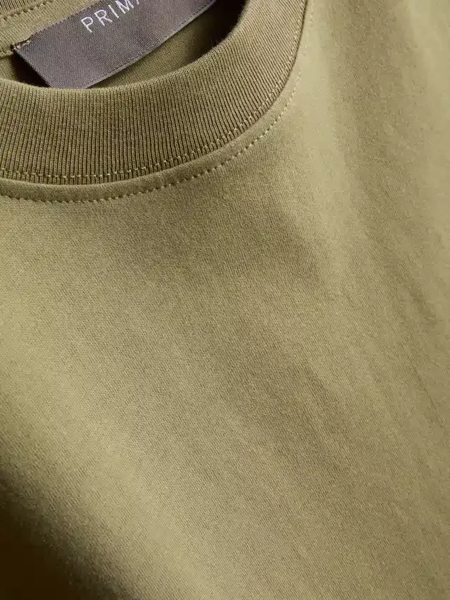 Camiseta de cuello redondo de algodón de primera calidad