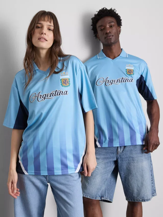 Camiseta de malla de manga corta de Argentina