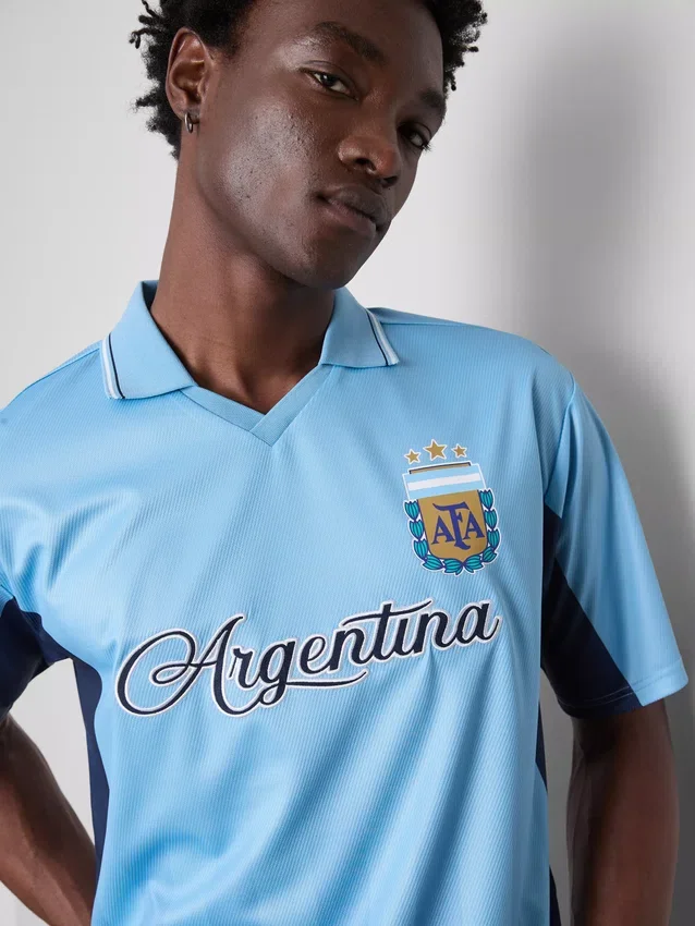Camiseta de malla de manga corta de Argentina