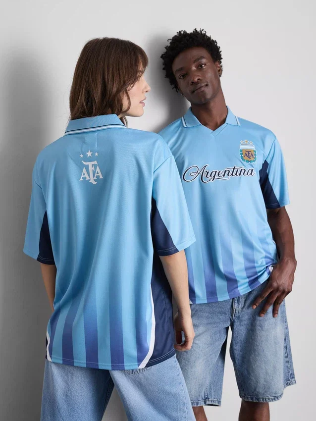 Camiseta de malla de manga corta de Argentina