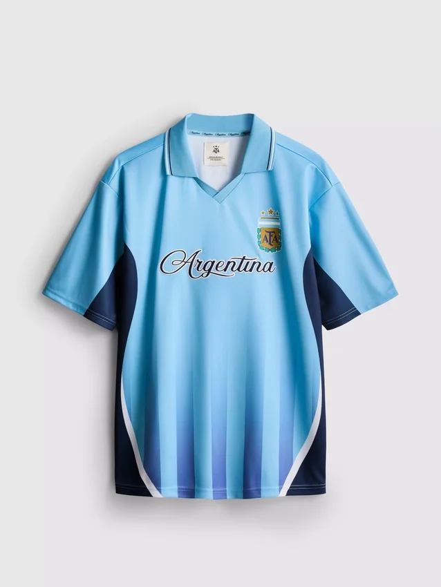 Camiseta de malla de manga corta de Argentina