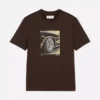Camiseta de manga corta con diseño de rueda de auto