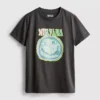 Camiseta de Nirvana de algodón lavado estilo banda
