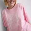 Camiseta de novia de algodón con cuello redondo