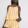Camiseta de pijama a rayas con volantes «Love to Lounge»