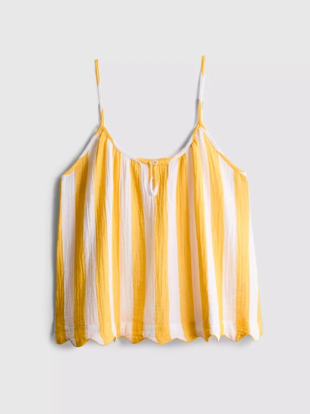 Camiseta de pijama a rayas con volantes «Love to Lounge»