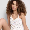 Camiseta de pijama con estampado de mariposas y tejido acanalado
