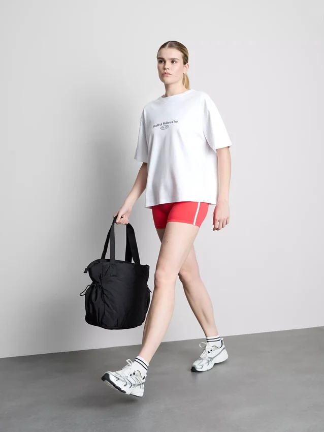 Camiseta deportiva holgada de algodón con diseño gráfico