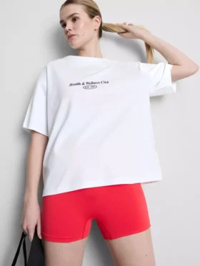 Camiseta deportiva holgada de algodón con diseño gráfico
