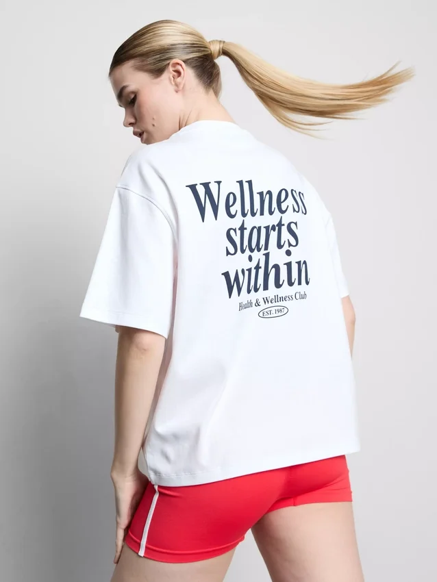 Camiseta deportiva holgada de algodón con diseño gráfico