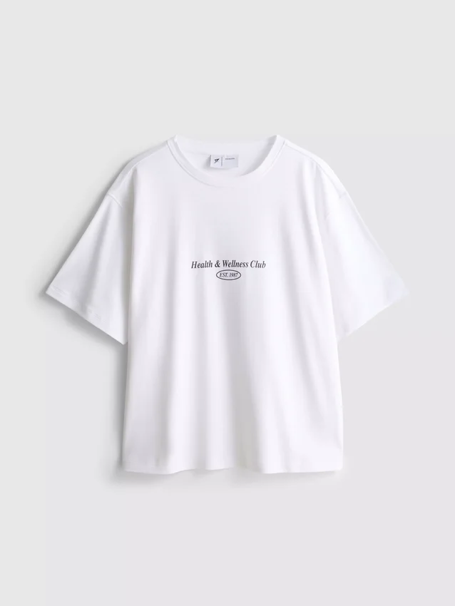 Camiseta deportiva holgada de algodón con diseño gráfico