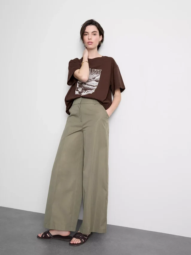 Camiseta gráfica de algodón de corte recto