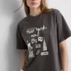 Camiseta gráfica de algodón de corte recto