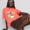 Camiseta gráfica de algodón de corte recto
