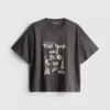 Camiseta gráfica de algodón de corte recto