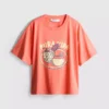 Camiseta gráfica de algodón de corte recto