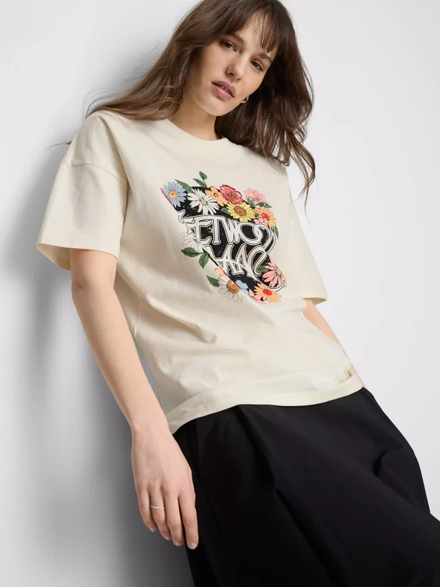 Camiseta gráfica de algodón holgada de Fleetwood Mac