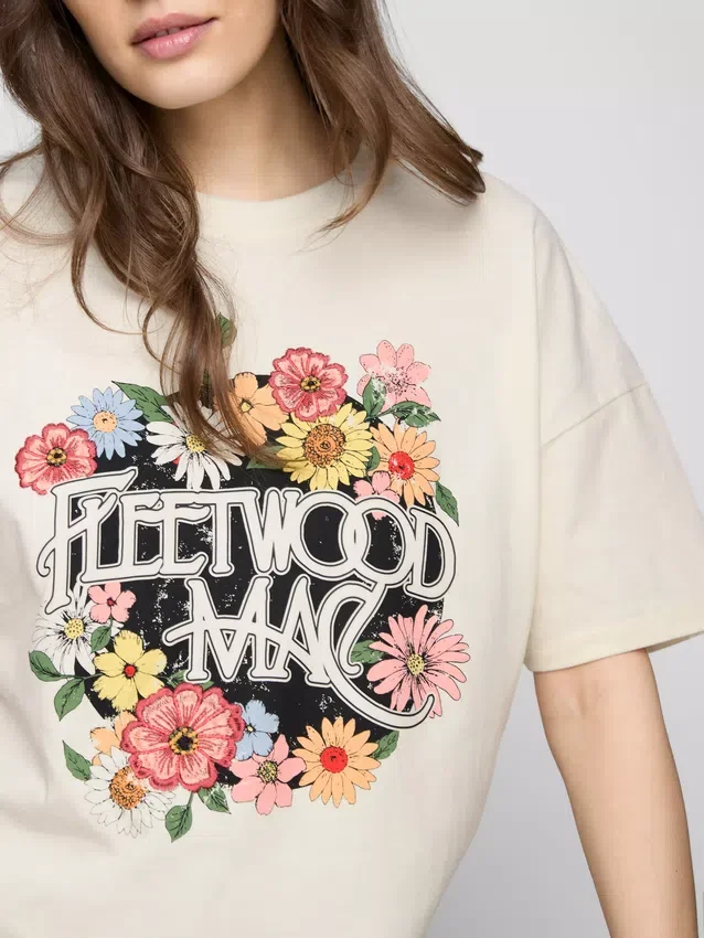 Camiseta gráfica de algodón holgada de Fleetwood Mac