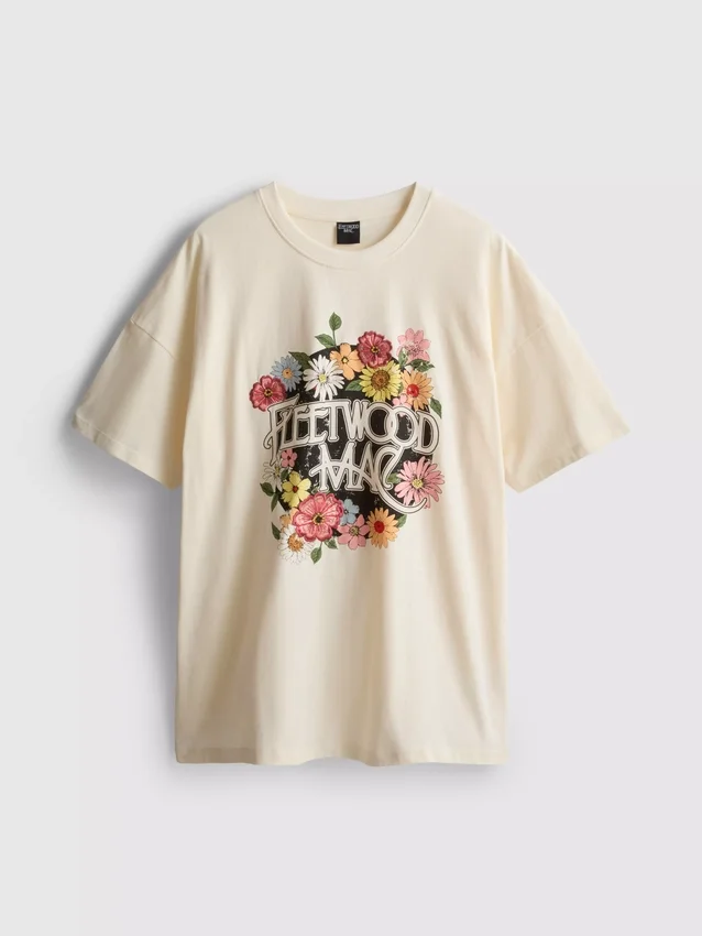 Camiseta gráfica de algodón holgada de Fleetwood Mac