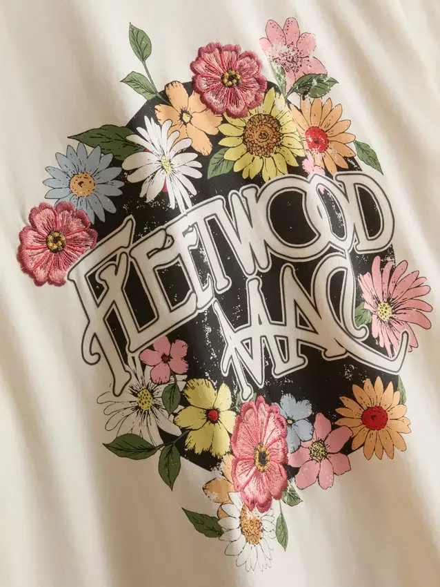 Camiseta gráfica de algodón holgada de Fleetwood Mac